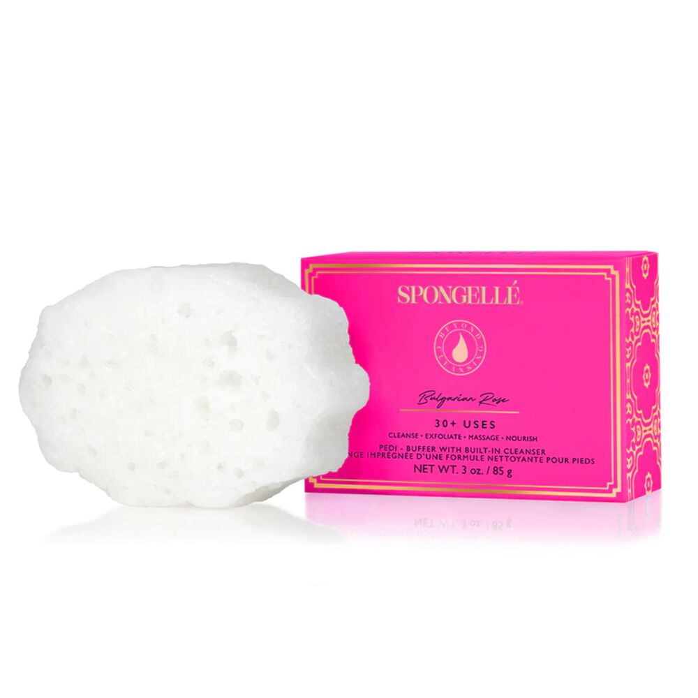 Spongellé Bulgarian Rose Pedi-Buffer Bath Sponge w/ Built-In Cleanser